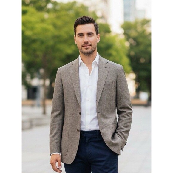 JACK VICTOR Mens 44R Blazer Sport Coat Casual Jacket Two Button Wool Suit